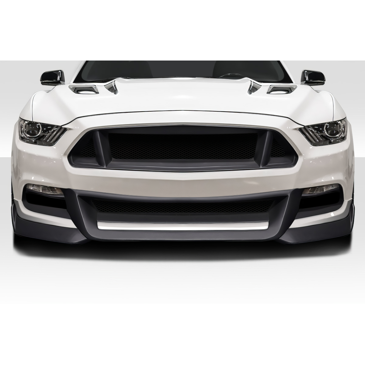 Modify your Ford Mustang 2015 with our Exterior/Front Bumpers or Lips - Front view of the vehicle part at eye level