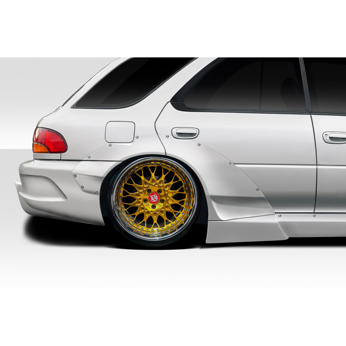 Modify your Subaru Impreza 1993 with our Exterior/Fenders - Side angle of a modified Subaru Impreza