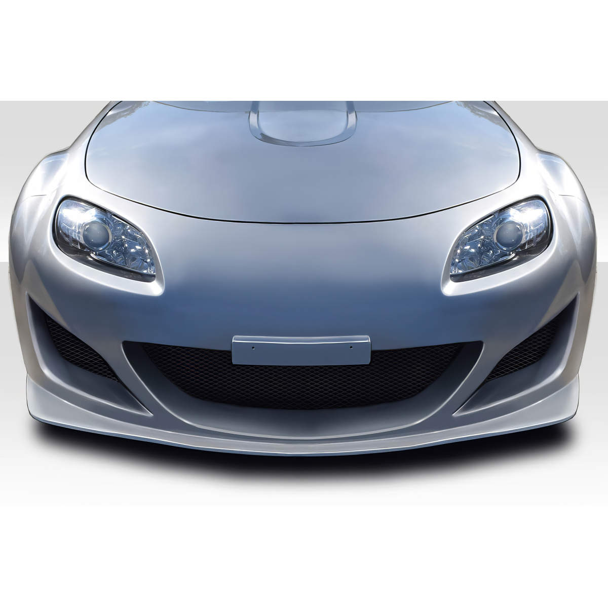 Modify your Mazda Miata 2006 with our Exterior/Front Bumpers or Lips - Front view of a silver Mazda Miata car