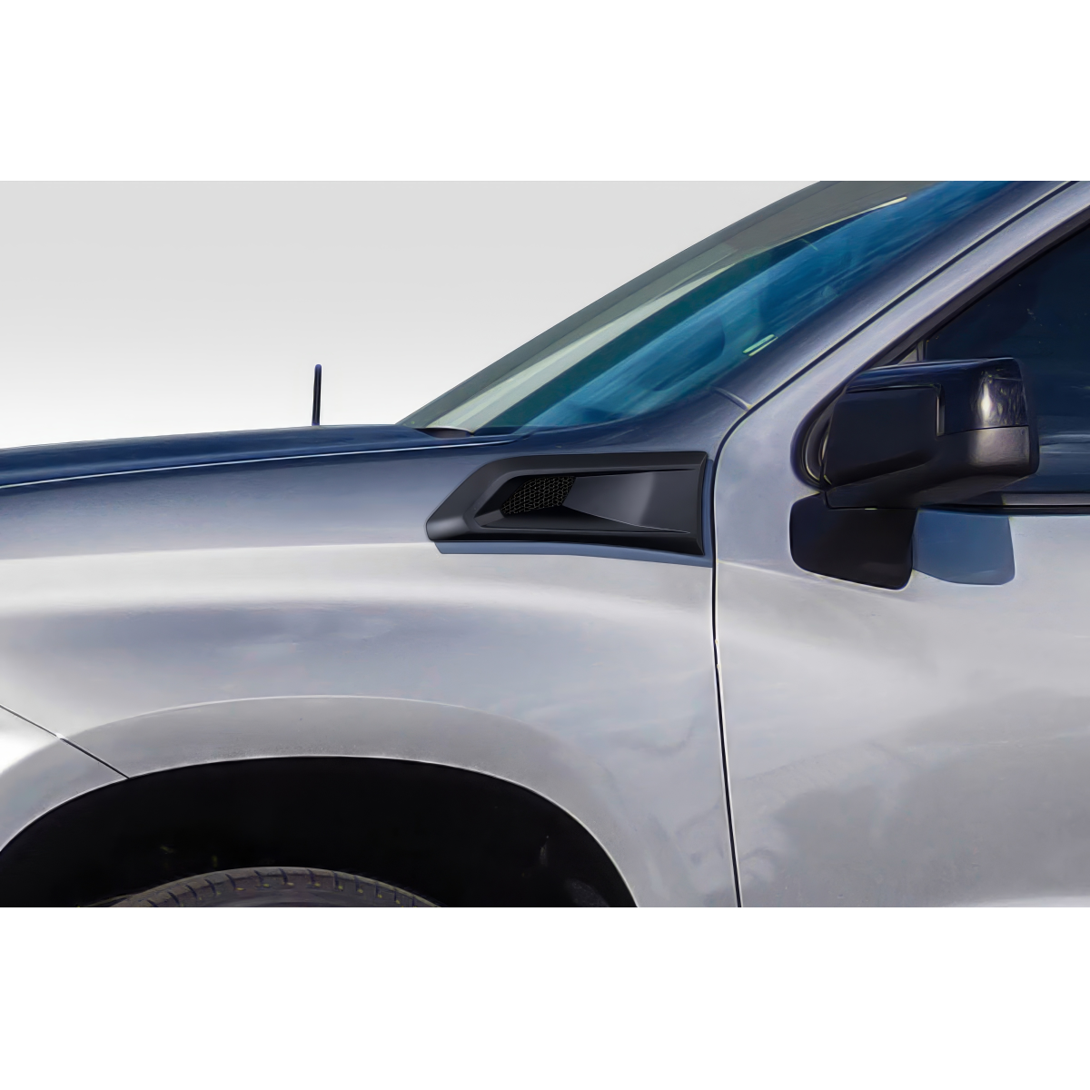 Modify your Chevrolet Silverado 1500 2019 with our Exterior/Fenders - Side angle view of fender vents on vehicle