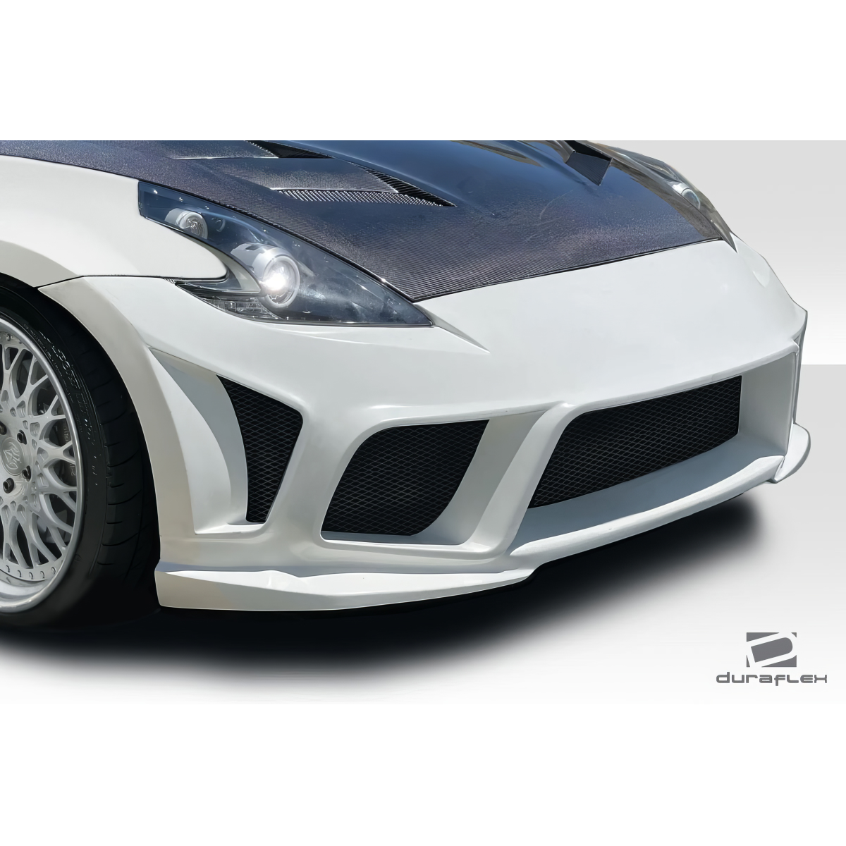 Modify your Nissan 370Z 2009 with our Exterior/Front Bumpers or Lips - Front view at a slight angle showcasing the bumper