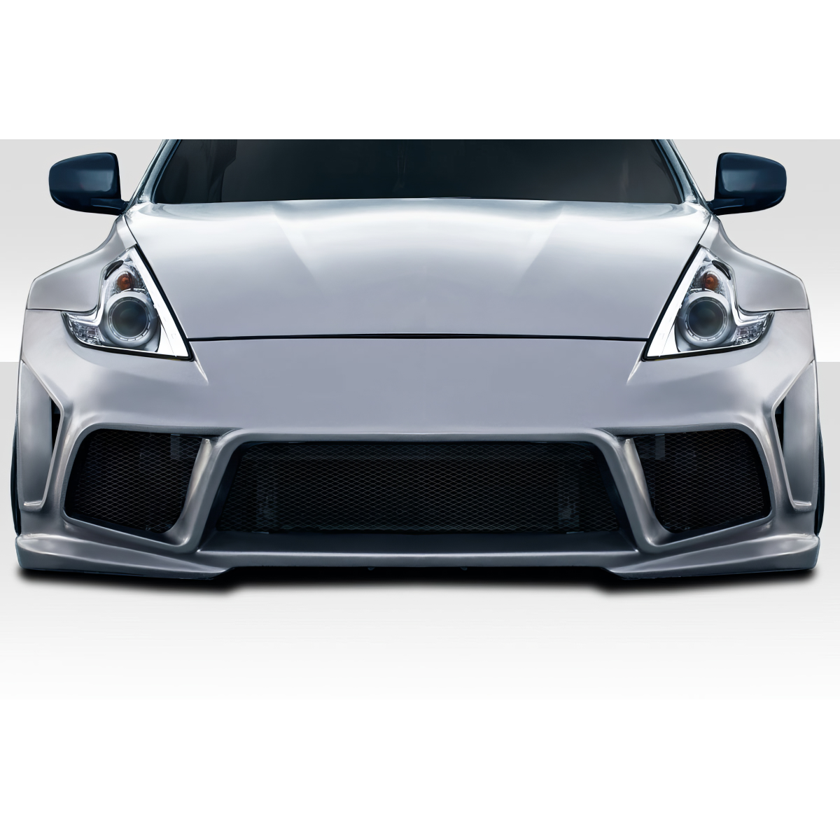 Modify your Nissan 370Z 2009 with our Exterior/Front Bumpers or Lips - Front view at low angle showing design details