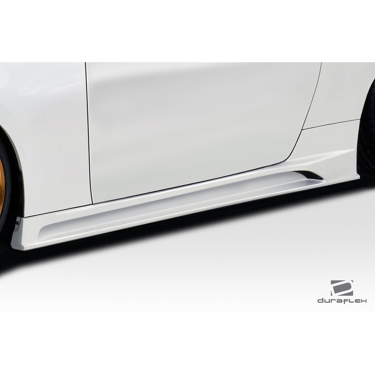 Modify your Nissan 370Z 2009 with our Exterior/Side Skirts - Side view of a vehicle part at a low angle