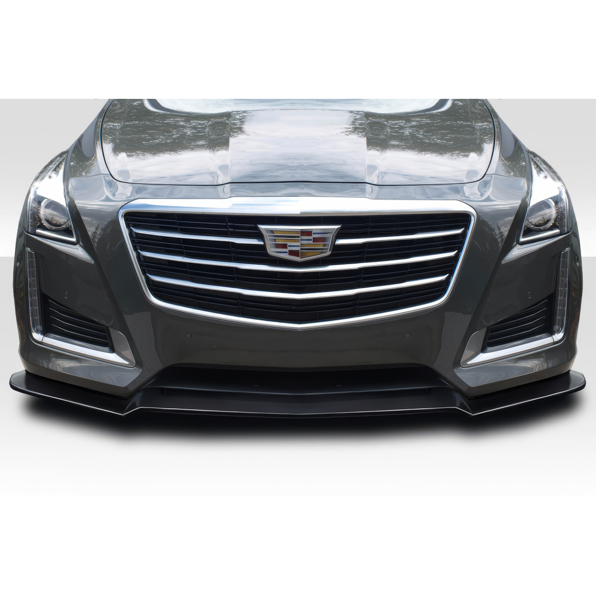 Modify your Cadillac CTS 2014 with our Exterior/Front Bumpers or Lips - Front view of lip spoiler attached to vehicle