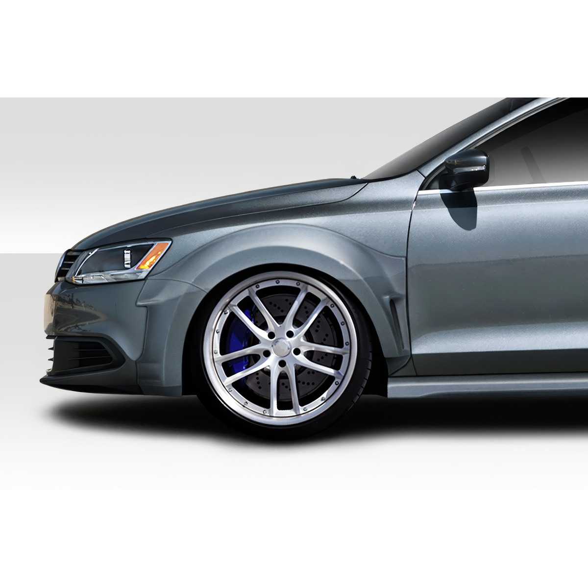 Modify your Volkswagen Jetta 2011 with our Exterior/Fenders - Side view of car part at a shallow angle