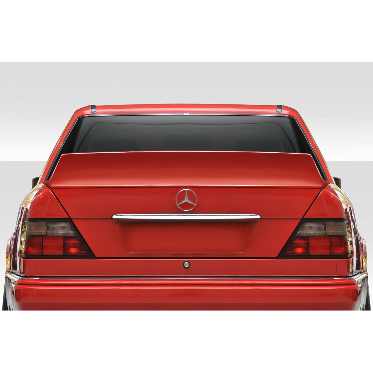 Modify your Mercedes-Benz E-Class 1986 with our Exterior/Wings - Rear view angle of the vehicle