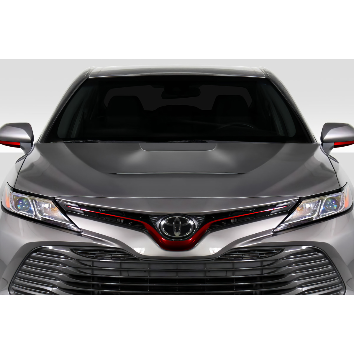 Modify your Toyota Camry 2018 with our Exterior/Hoods - Frontal view of hood at eye level angle