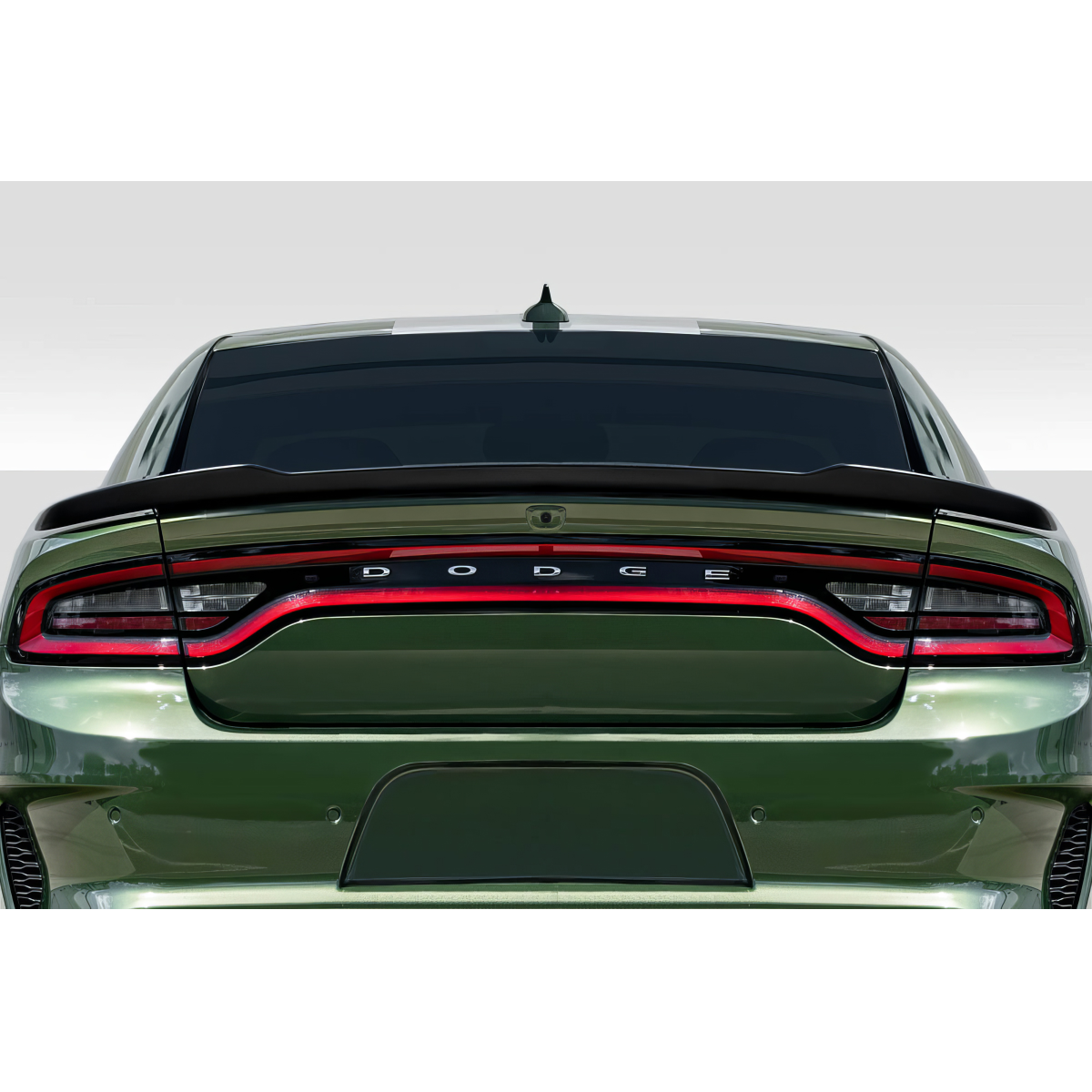 Modify your Dodge Charger 2015 with our Exterior/Wings - Rear view angle of rear wing spoiler on car