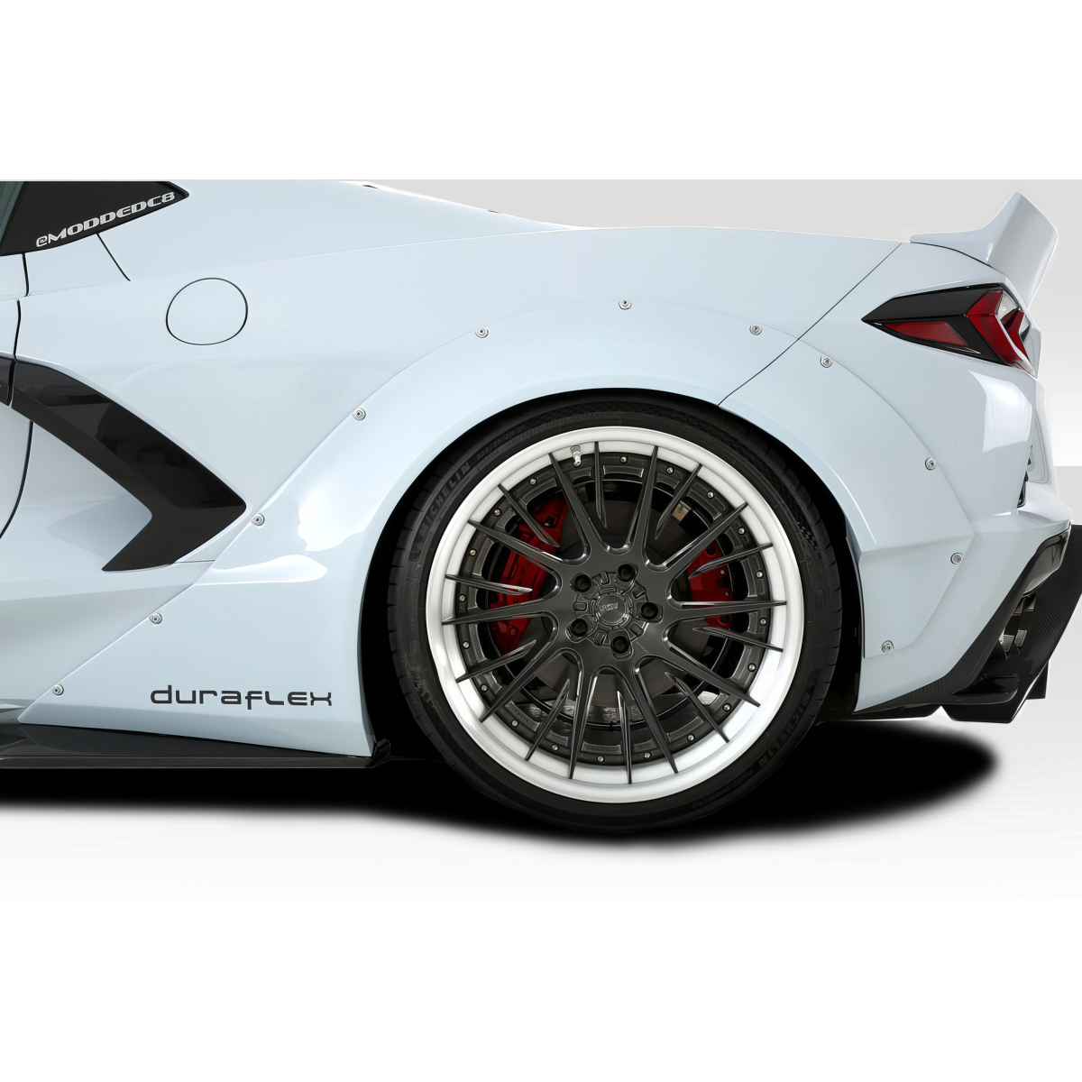 Modify your Chevrolet Corvette 2020 with our Exterior/Fenders - Side angle showing rear fender and wheel