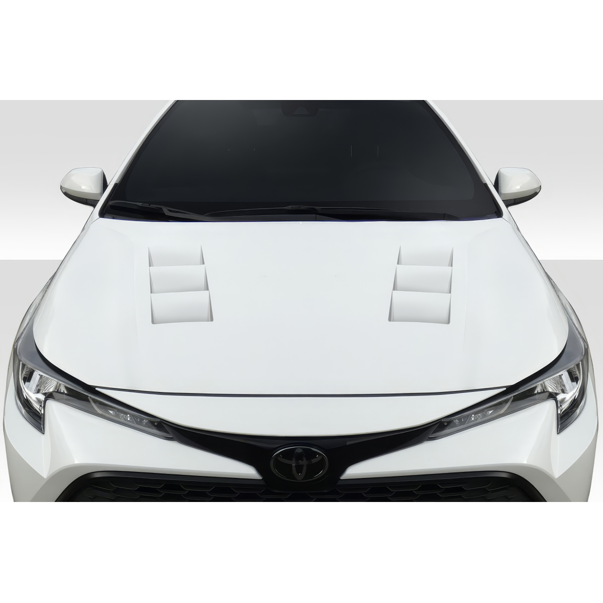 Modify your Toyota Corolla 2019 with our Exterior/Hoods - Front view of car hood at a slight angle