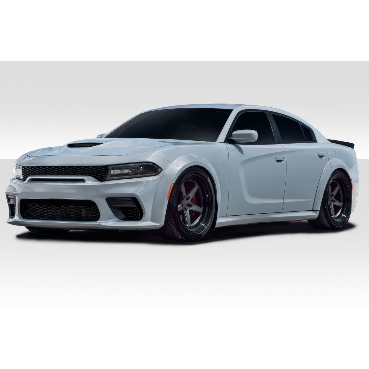 Modify your Dodge Charger 2015 with our Exterior/Fenders - Front angle view of vehicle showcasing fender flares