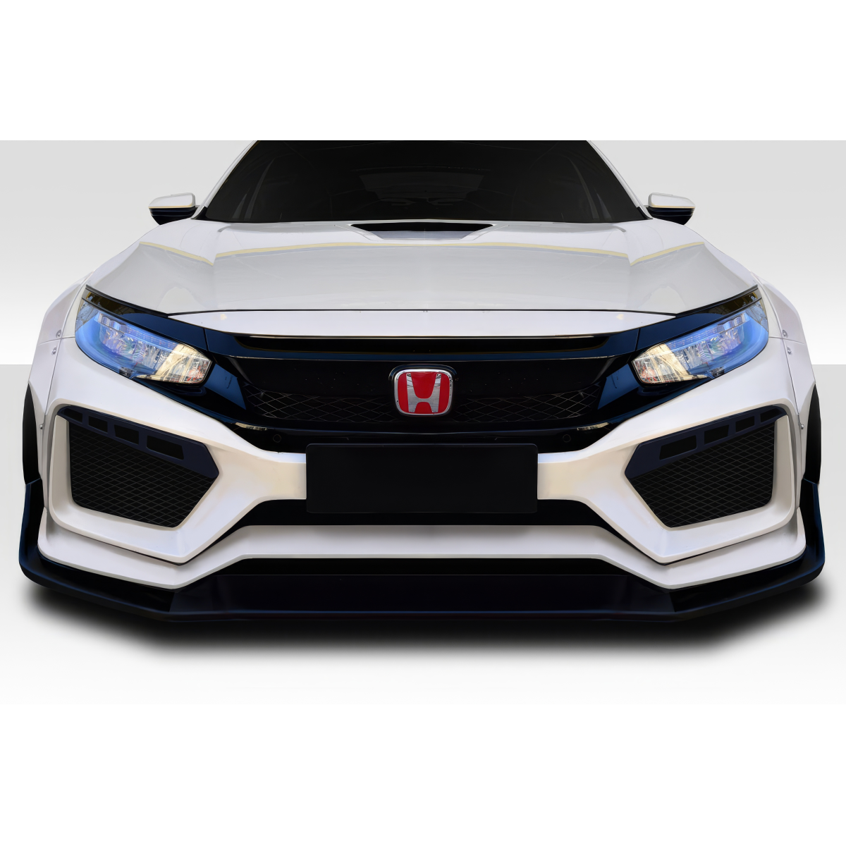 Modify your Honda Civic 2016 with our Exterior/Front Bumpers or Lips - Front view of the Honda Civic bumper part