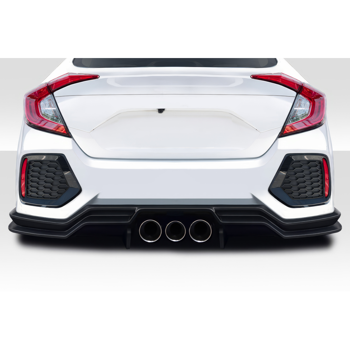 Modify your Honda Civic 2016 with our Exterior/Rear Bumpers or Lips - Rear view angle of the car part