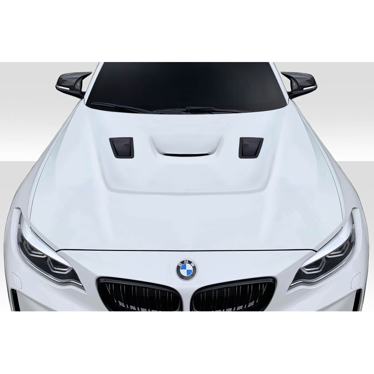 Modify your BMW 2-Series 2014 with our Exterior/Hoods - Top down view of the hood at a horizontal angle