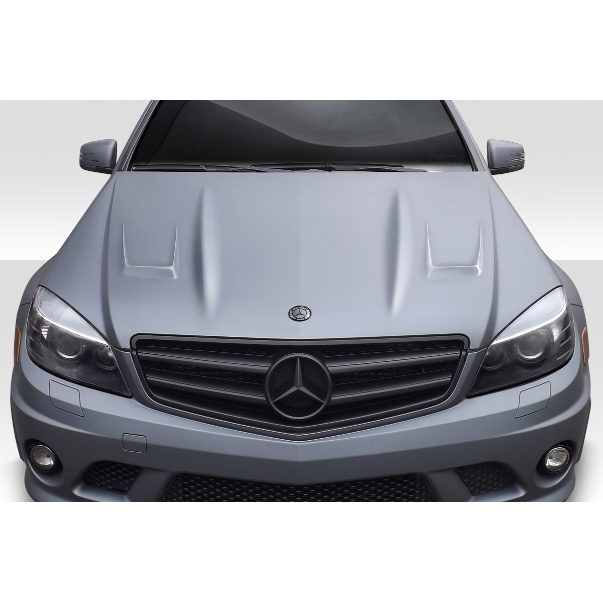 Modify your Mercedes-Benz C300 2008 with our Exterior/Hoods - Front view of the vehicle at zero degrees angle