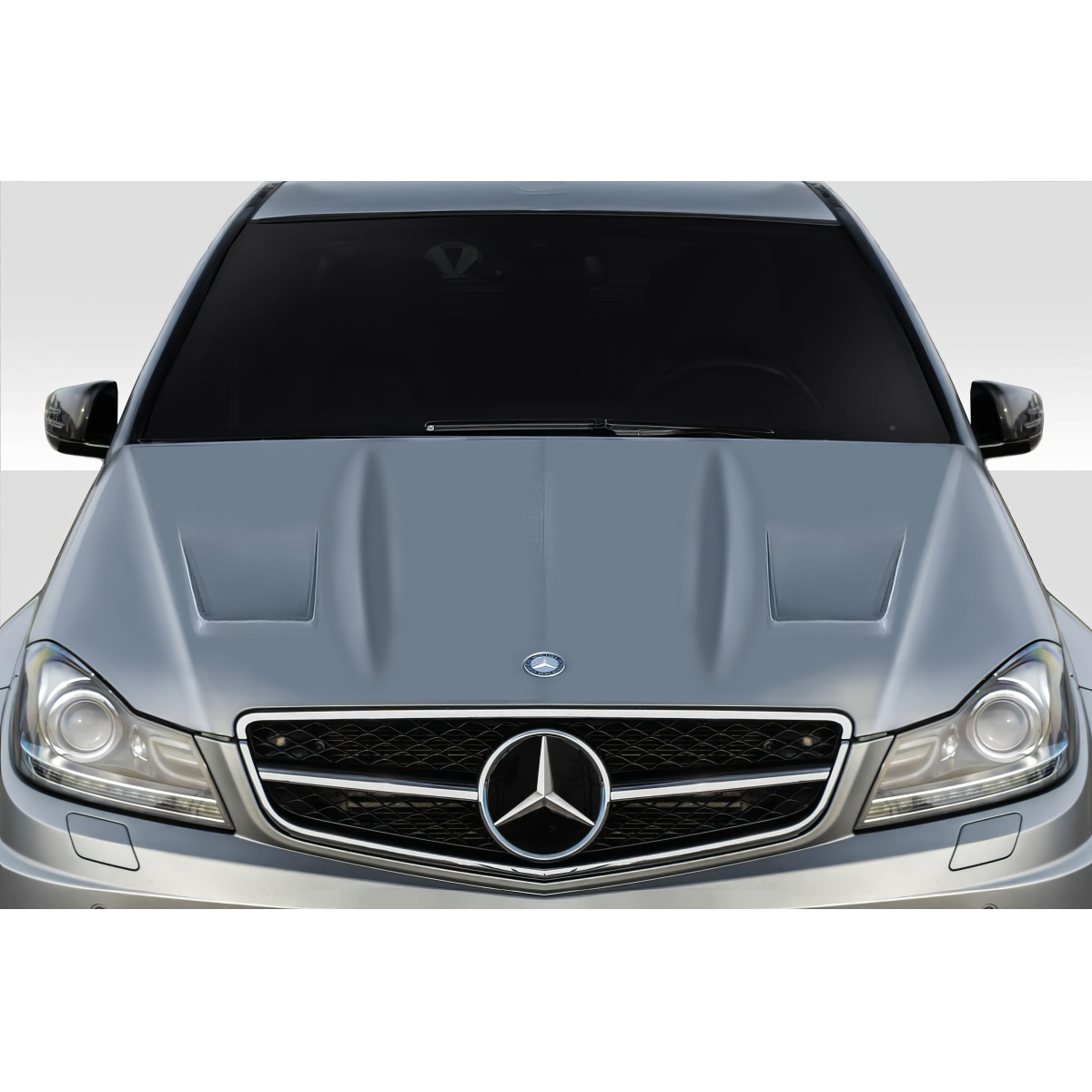 Modify your Mercedes-Benz C300 2012 with our Exterior/Hoods - Front view of the hood at a straight angle