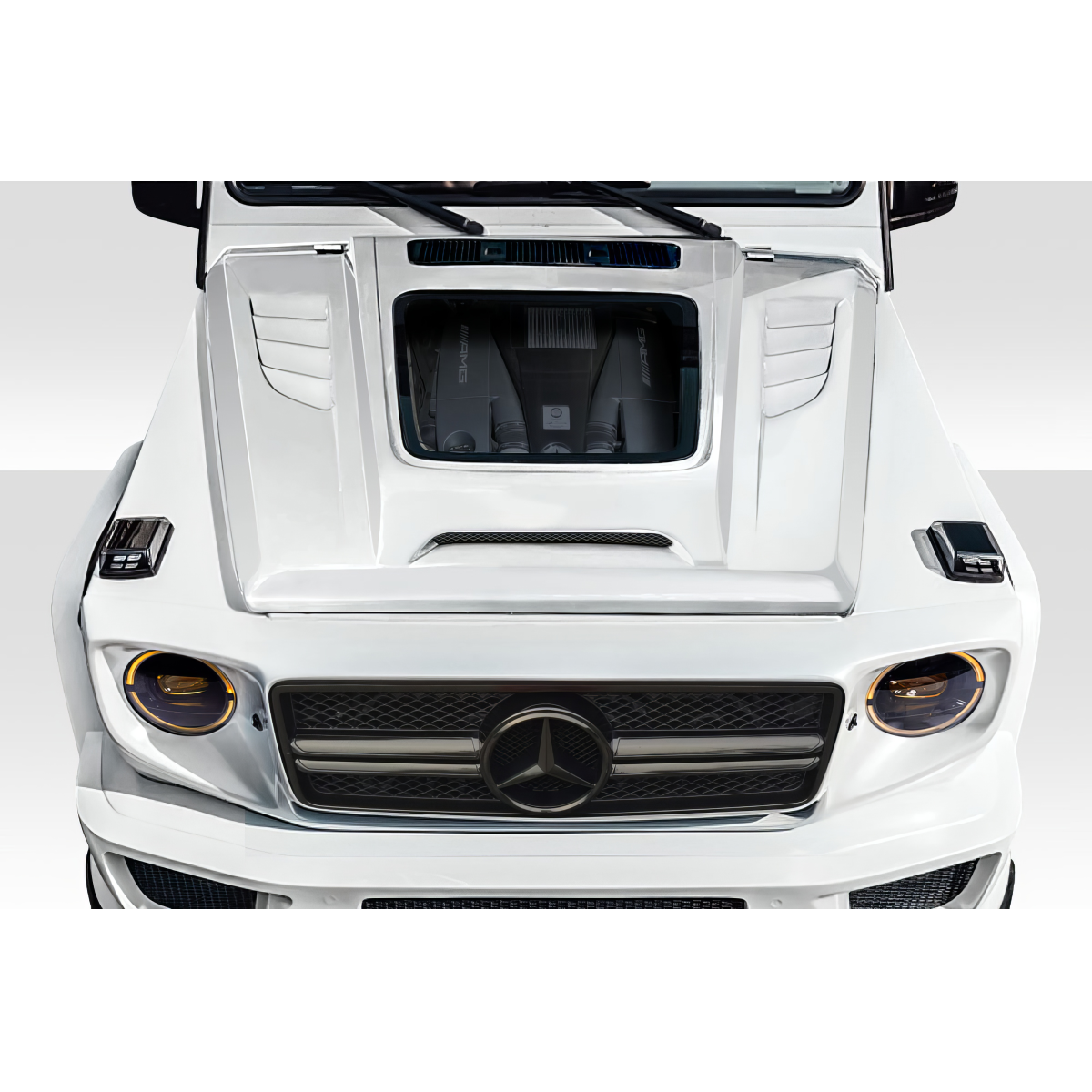 Modify your Mercedes-Benz G-Class 2000 with our Exterior/Hoods - Top down view of the hood area