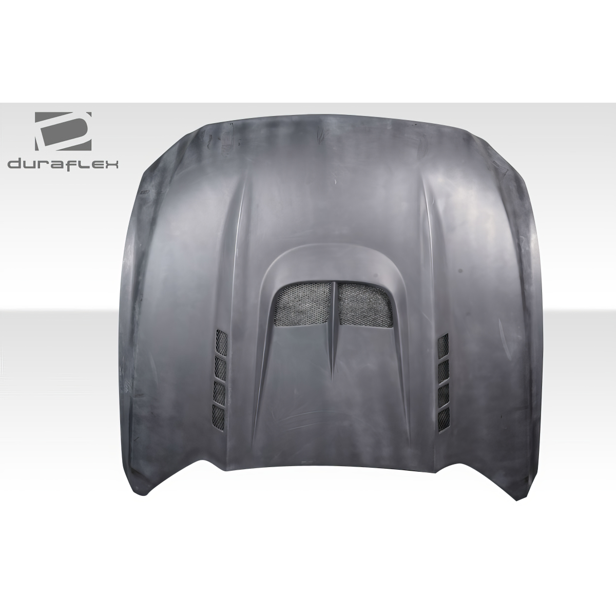 Modify your Ford Mustang 2015 with our Exterior/Hoods - Front view of the car hood at a straight angle