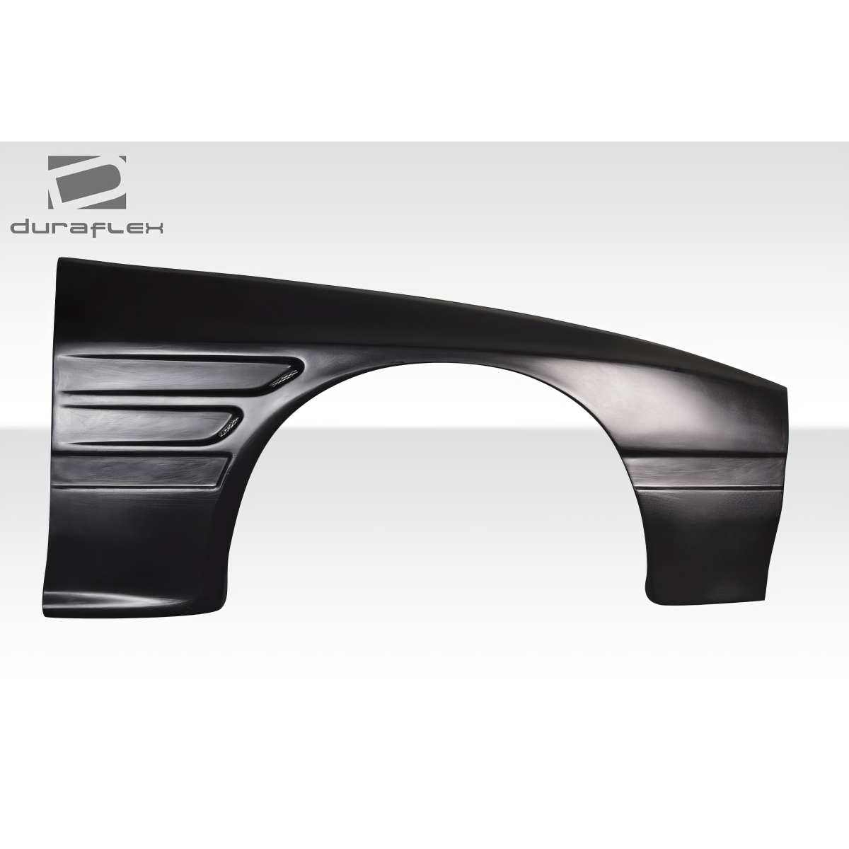 Modify your Mazda RX-7 1986 with our Exterior/Fenders - Side view of a fender part at a slight angle