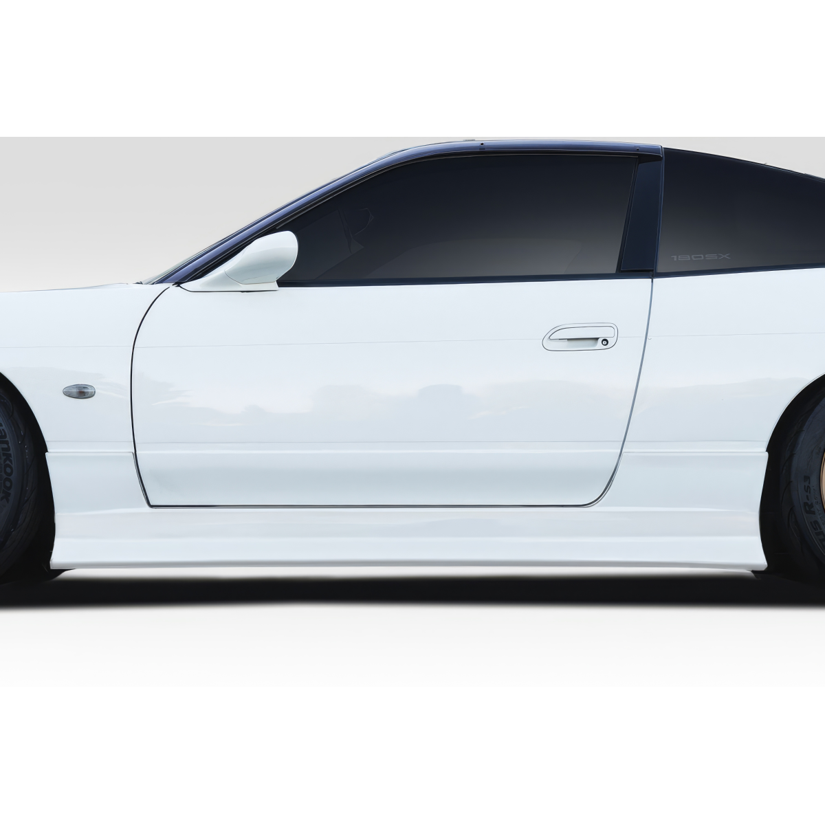 Modify your Nissan 240SX 1989 with our Exterior/Side Skirts - Side view angle of the Nissan 240SX part