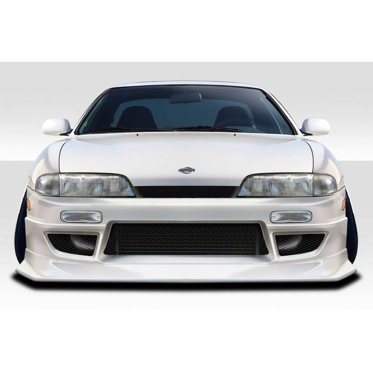 Modify your Nissan 240SX 1995 with our Exterior/Front Bumpers or Lips - Front view of the car at a straight angle