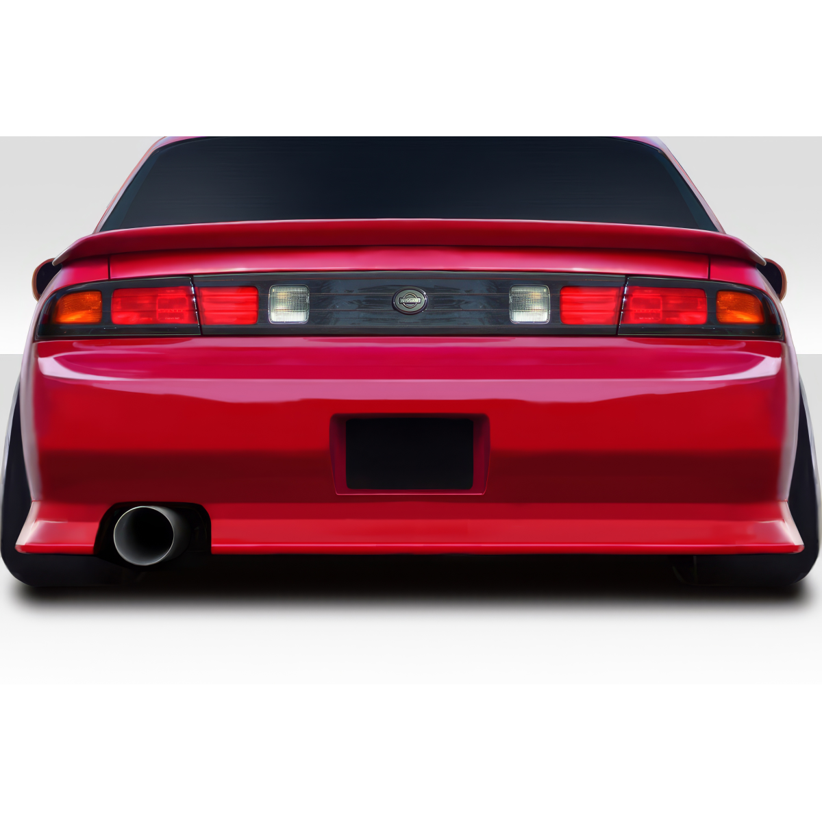 Modify your Nissan 240SX 1995 with our Exterior/Rear Bumpers or Lips - Rear angle of the vehicle showing bumper design