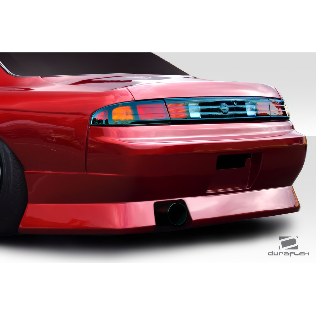 Modify your Nissan 240SX 1995 with our Exterior/Rear Bumpers or Lips - Image shows rear view at a low angle