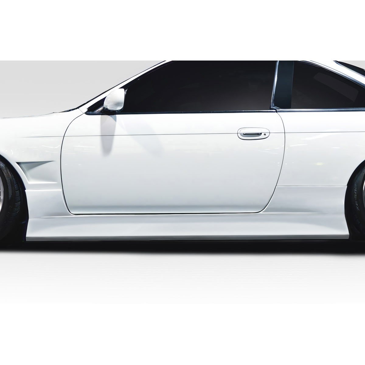 Modify your Nissan 240SX 1995 with our Exterior/Side Skirts - Side view from a low angle