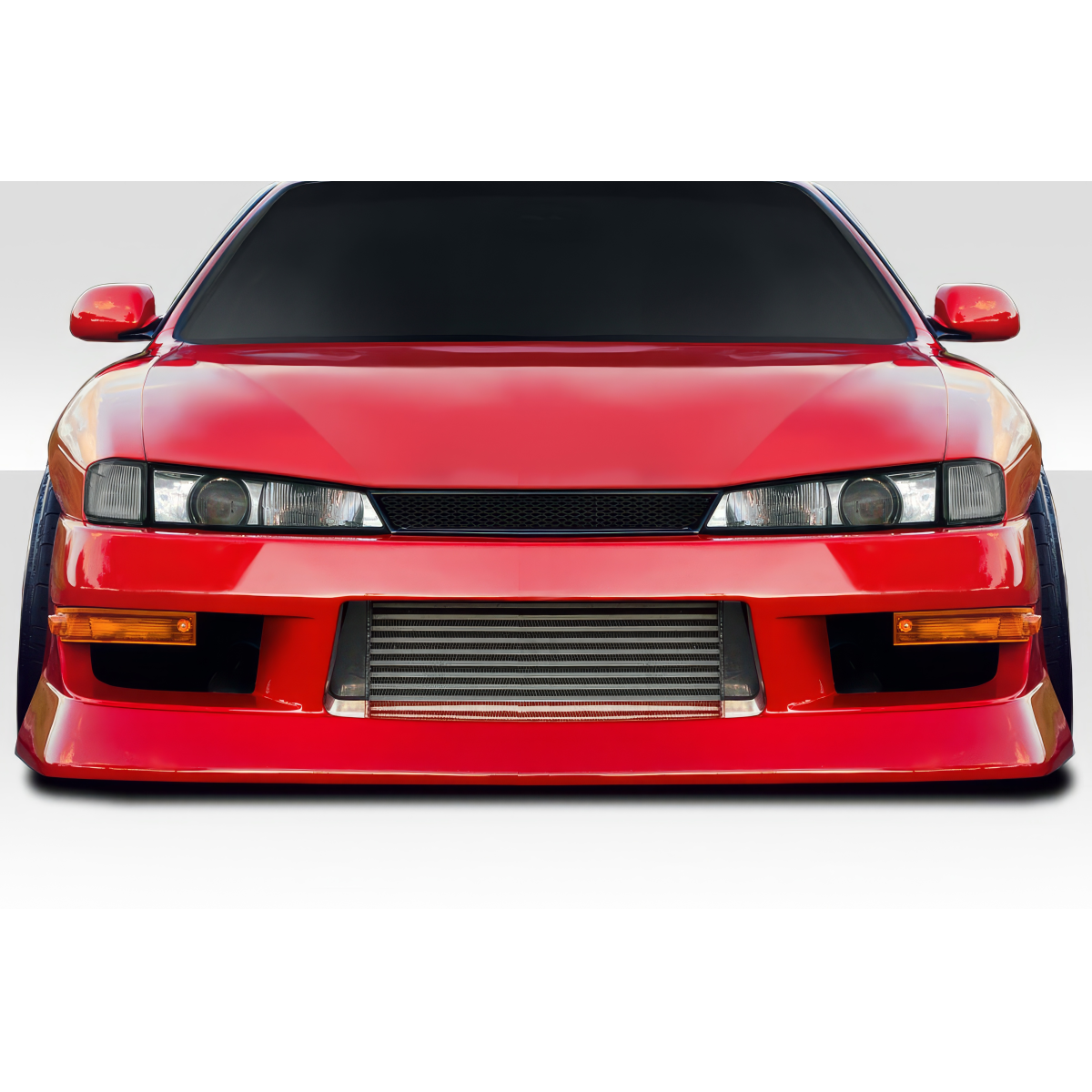 Modify your Nissan 240SX 1997 with our Exterior/Front Bumpers or Lips - Front view of car at eye level angle