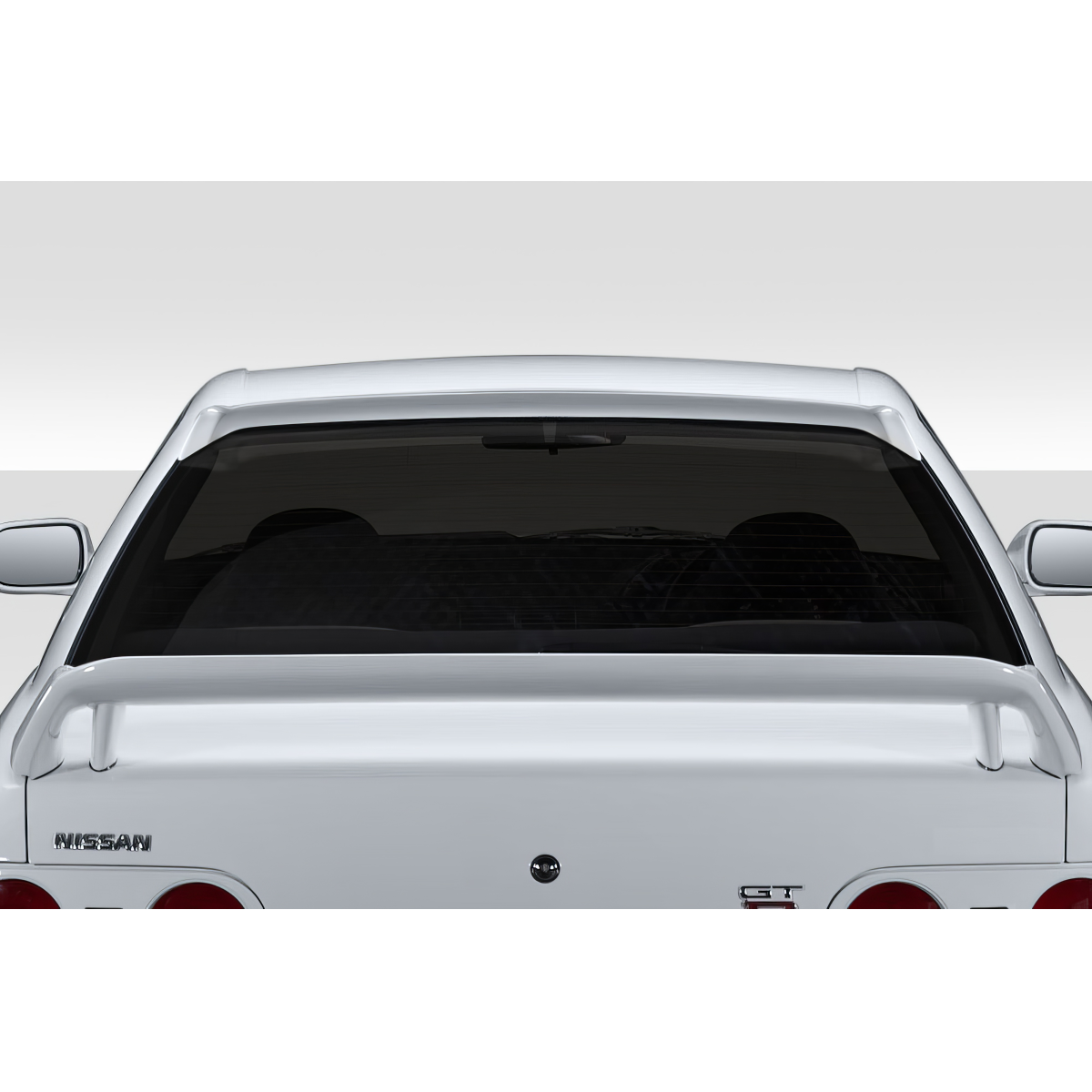 Modify your Nissan Skyline 1989 with our Exterior/Wings - Rear view angle of vehicle with roof wing