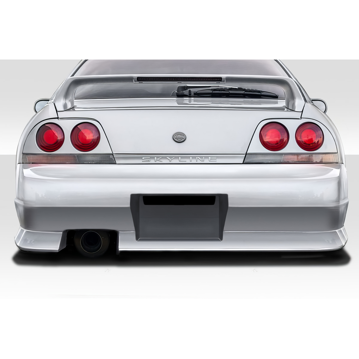 Modify your Nissan Skyline 1995 with our Exterior/Rear Bumpers - Rear view of the vehicle at a straight angle