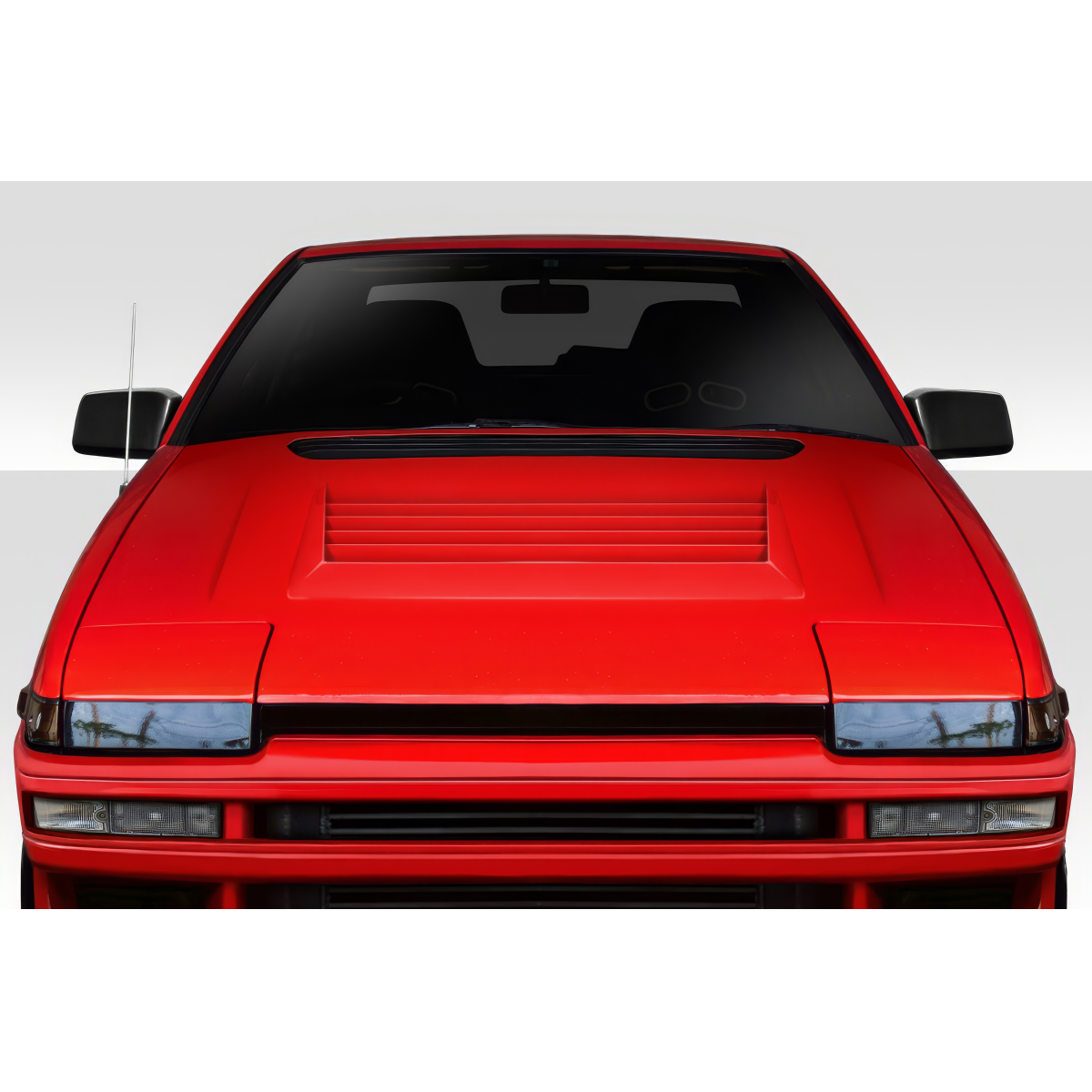 Modify your Toyota Corolla 1984 with our Exterior/Hoods - Front view of the car hood at eye level