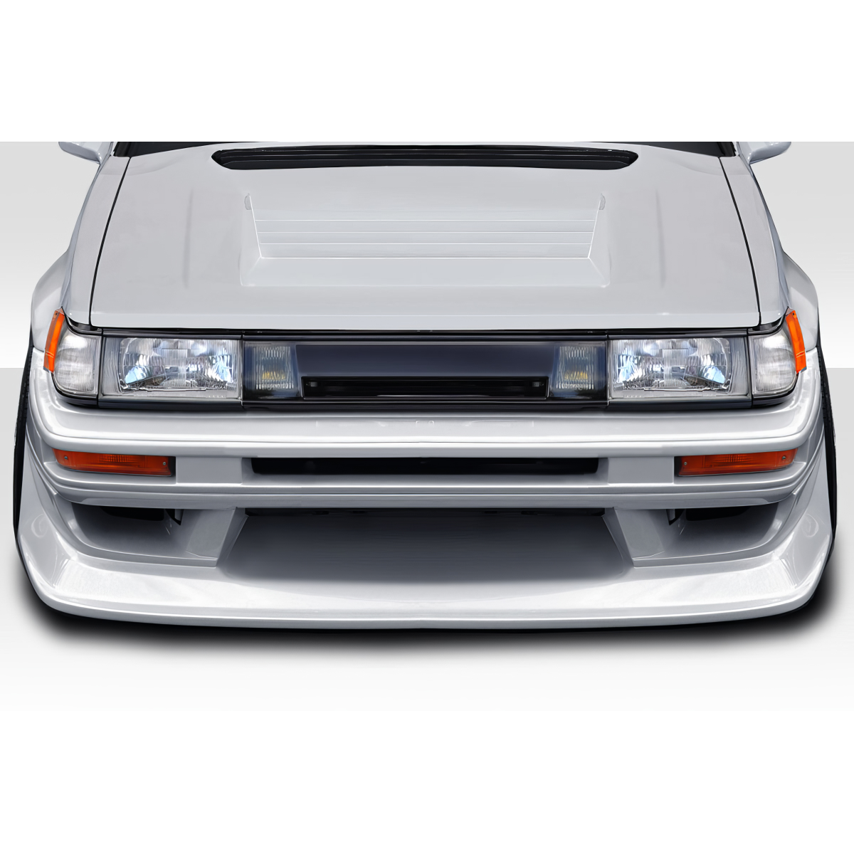 Modify your Toyota Corolla 1984 with our Exterior/Front Bumpers - Front view of a bumper designed for a Toyota