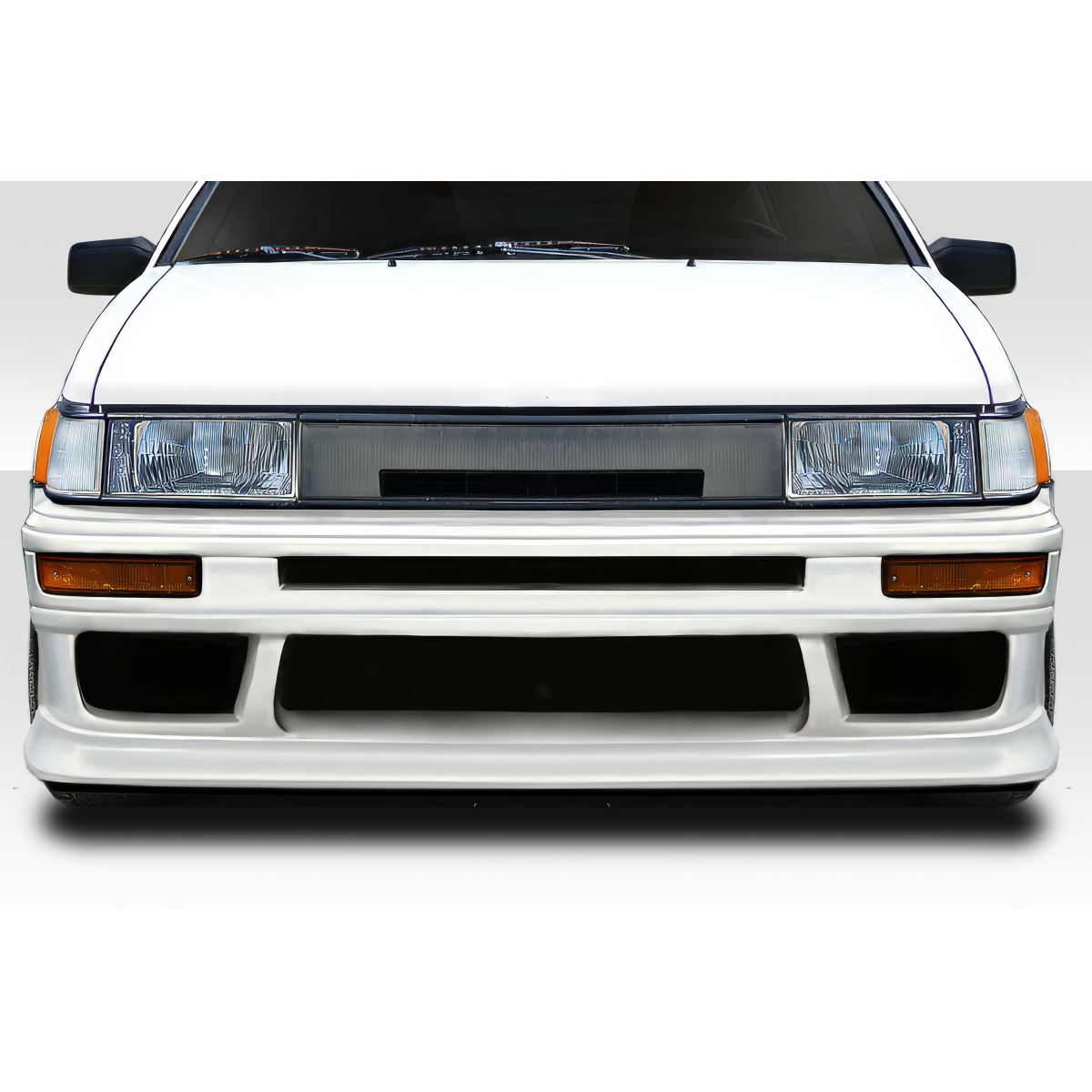 Modify your Toyota Corolla 1984 with our Exterior/Front Bumpers or Lips - Front view of the bumper at a straight angle