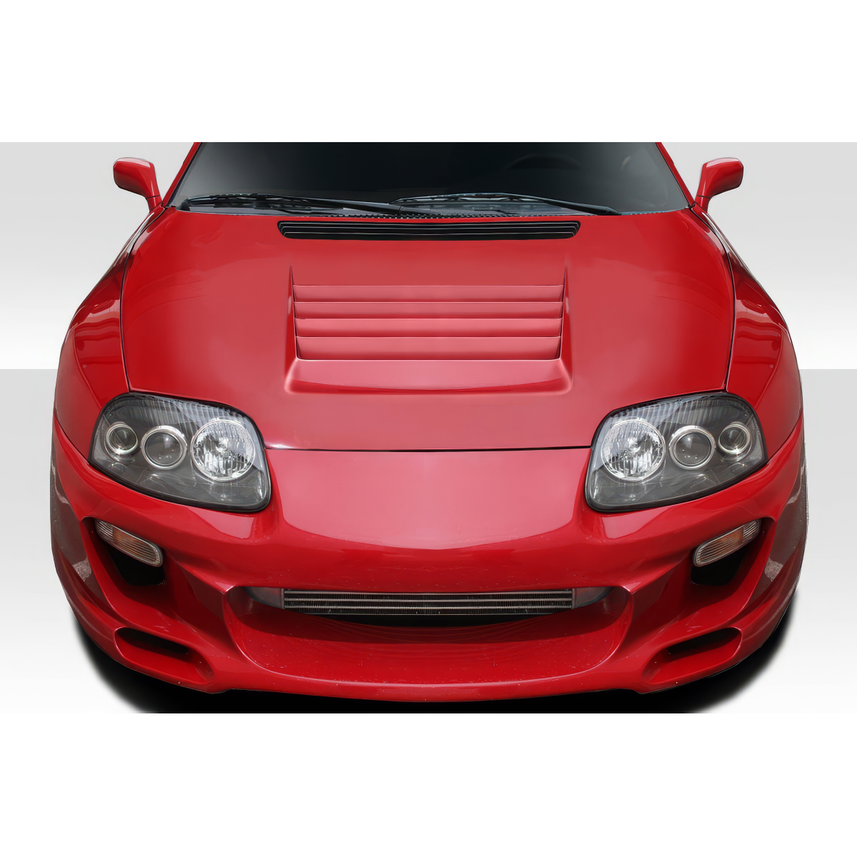 Modify your Toyota Supra 1993 with our Exterior/Hoods - Front view angled downward slightly