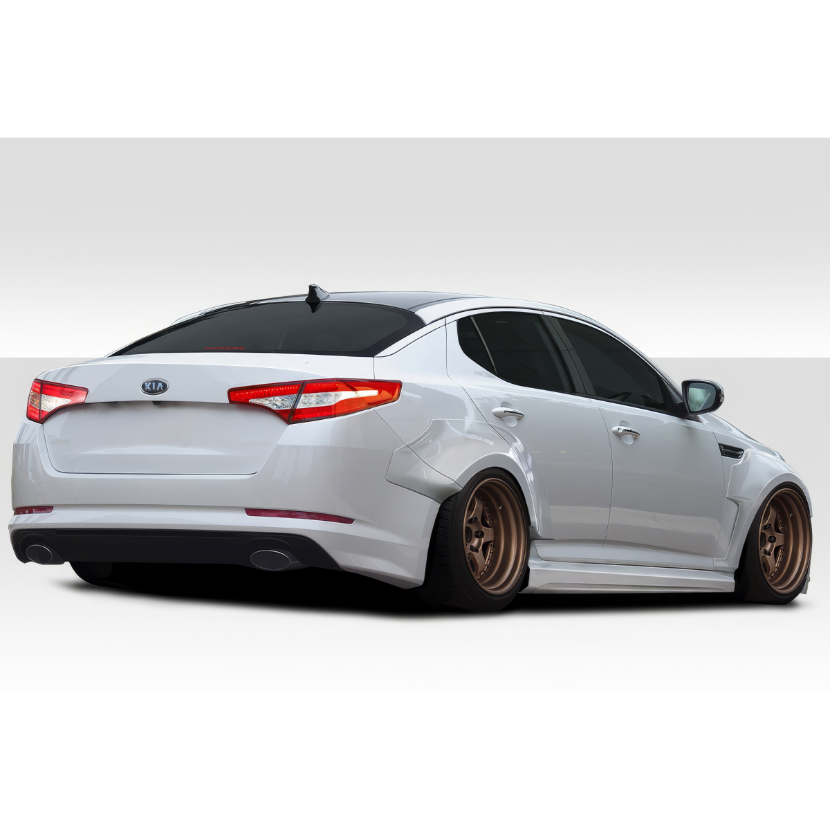 Modify your KIA Optima 2011 with our Exterior/Complete Body Kits - Image viewed from a rear three quarter angle