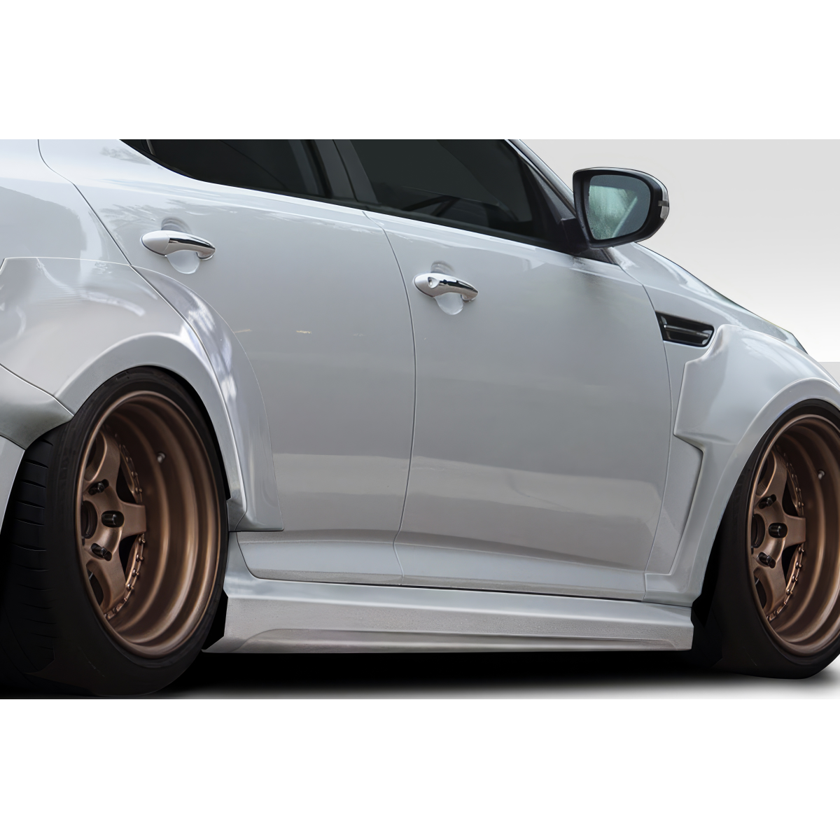 Modify your KIA Optima 2011 with our Exterior/Complete Body Kits - Side angle view of Kia Optima body kit section