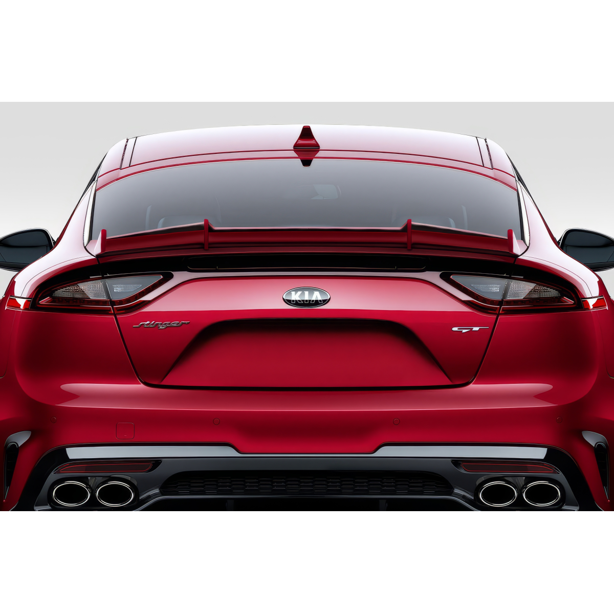 Modify your KIA Stinger 2018 with our Exterior/Wings - Image shows rear view at a straight angle