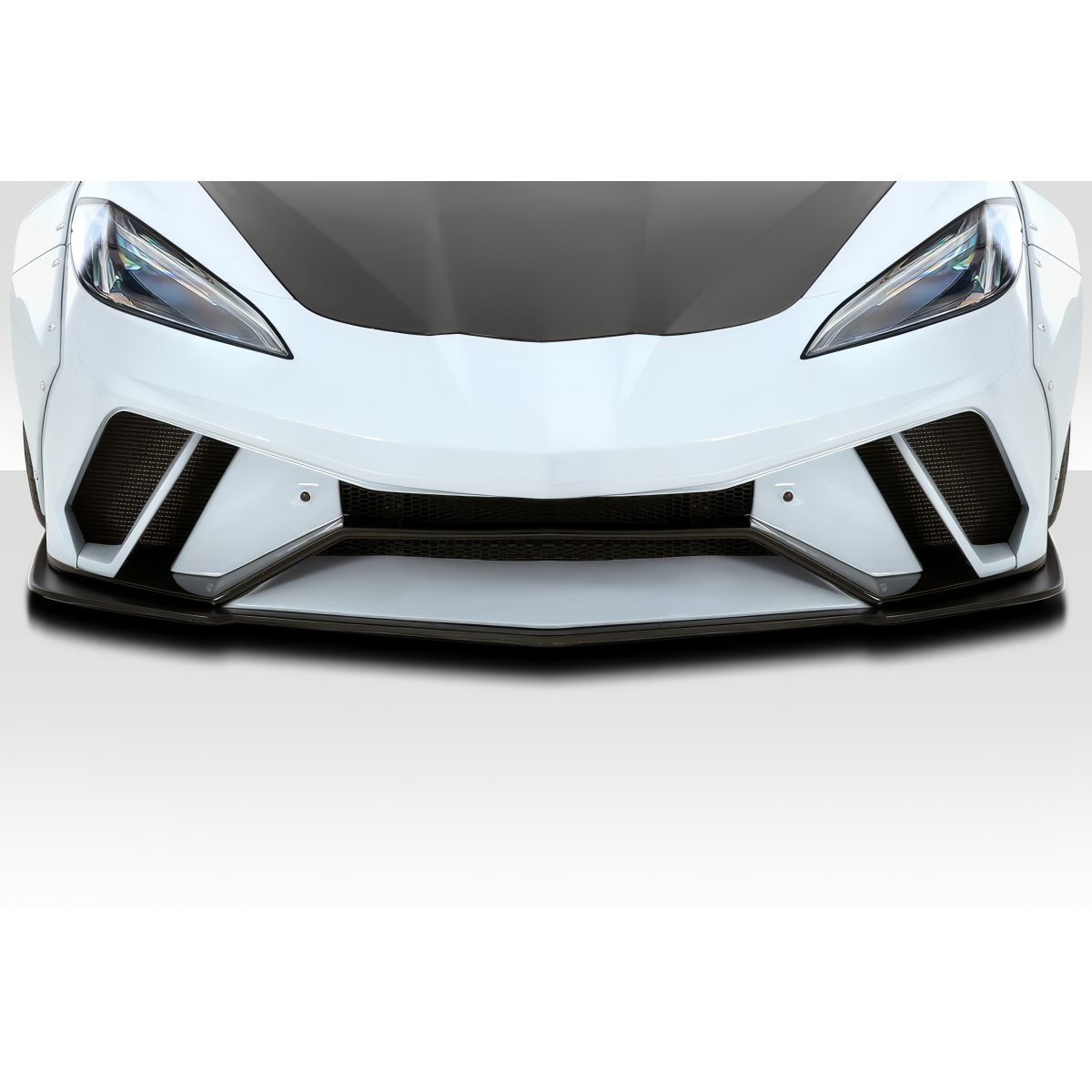 Modify your Chevrolet Corvette 2020 with our Exterior/Front Bumpers or Lips - Front view at a low angle