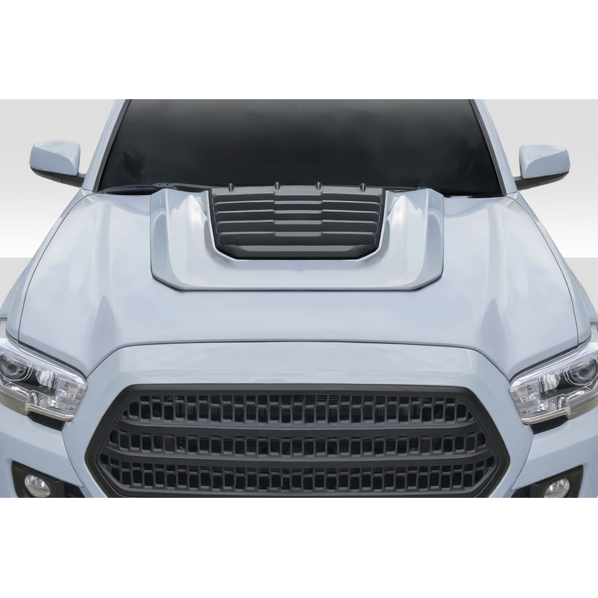 Modify your Toyota Tacoma 2016 with our Exterior/Hoods - Front view of hood scoop on vehicle