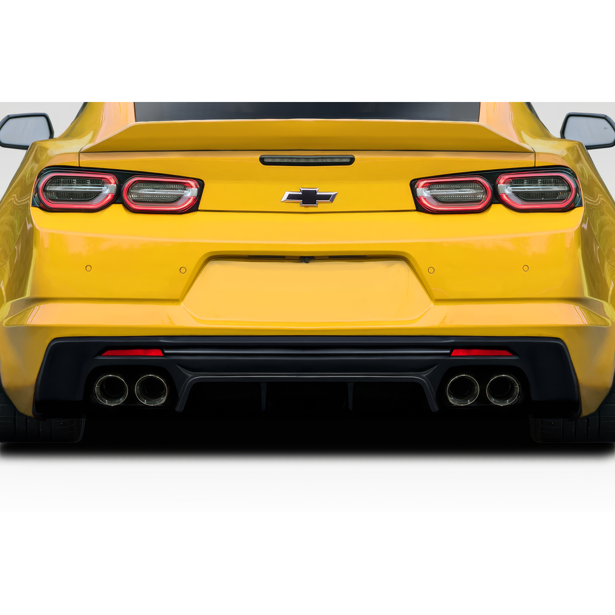 Modify your Chevrolet Camaro 2016 with our Exterior/Diffusers - Rear view of the car from a low angle