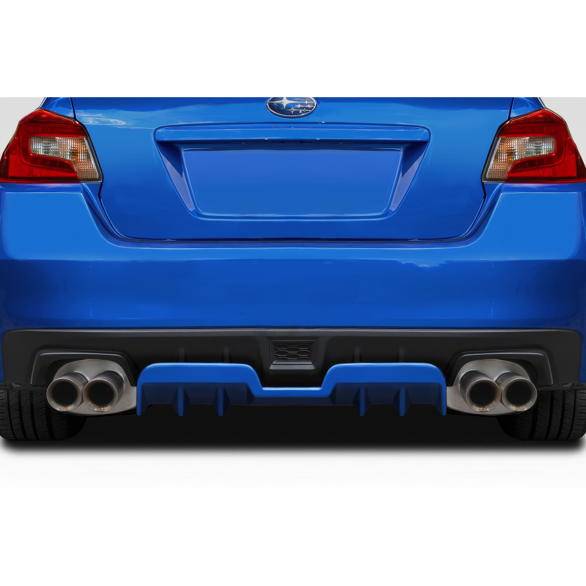 Modify your Subaru Impreza 2015 with our Exterior/Diffusers - Rear view of the car part at a straight angle