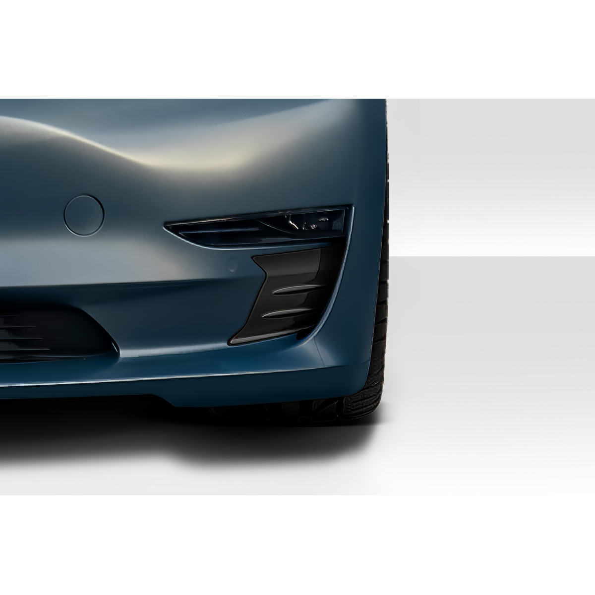 Modify your Tesla 3 2018 with our Exterior/Front Bumpers or Lips - Close up angle of front bumper trim part