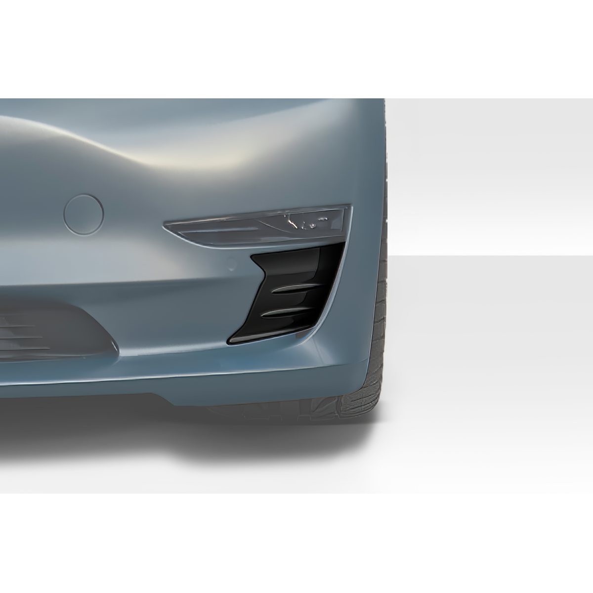 Modify your Tesla 3 2018 with our Exterior/Front Bumpers or Lips - Front view angle of vehicle part showing detail