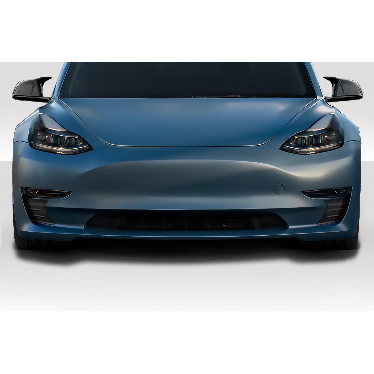 Modify your Tesla 3 2018 with our Exterior/Front Bumpers or Lips - Front view of the vehicle from eye level angle