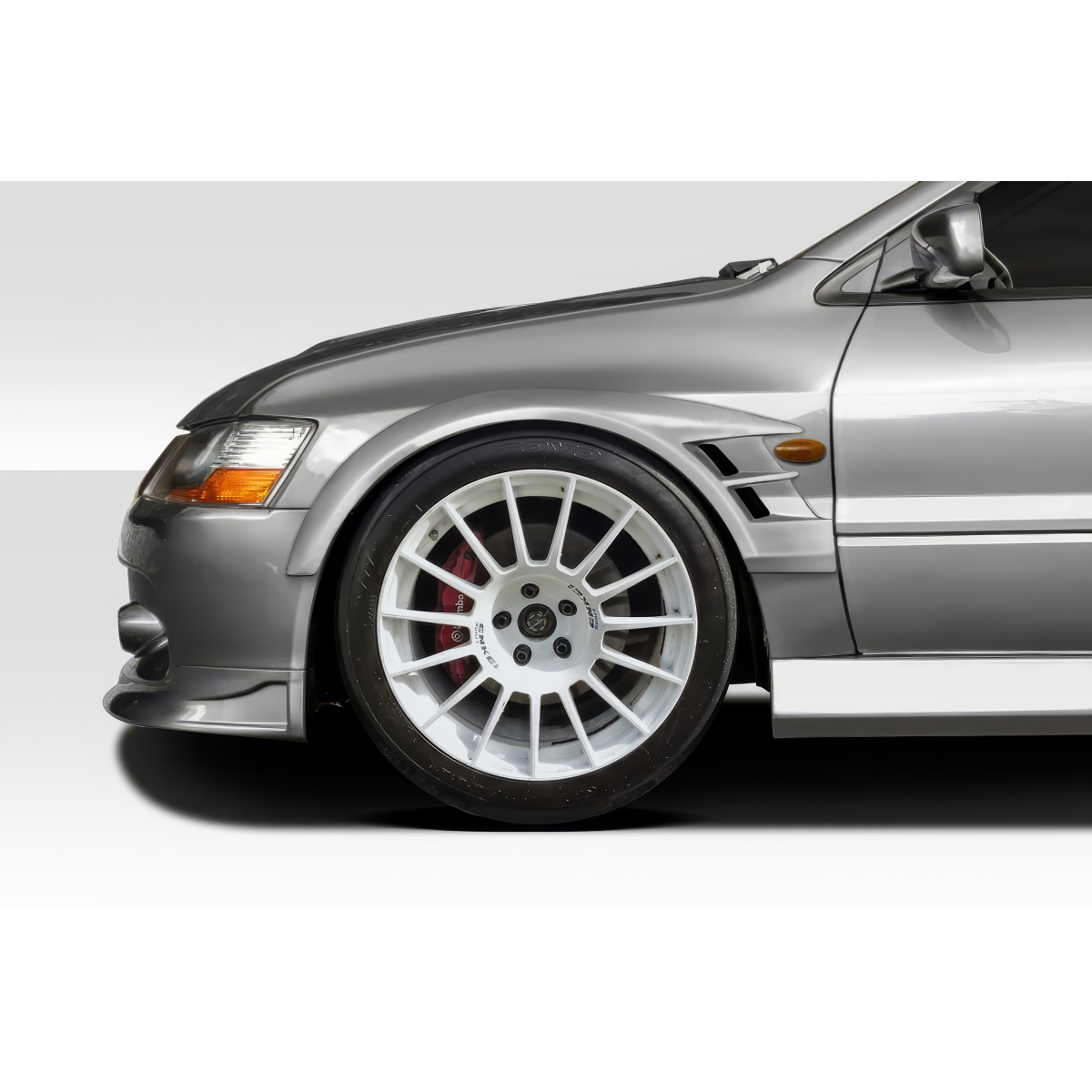 Modify your Mitsubishi Evolution 2003 with our Exterior/Fenders - Side view of vehicle highlighting fender area