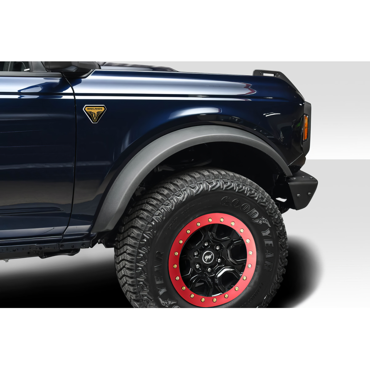 Modify your Ford Bronco 2021 with our Exterior/Fenders - Side angle view of Bronco fender flares