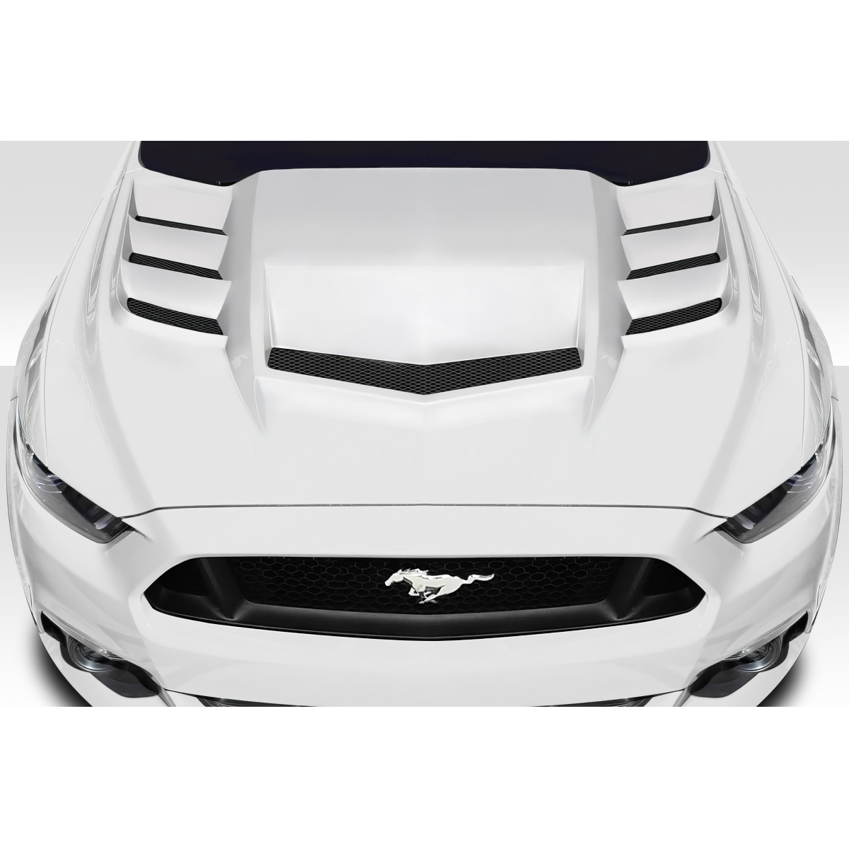 Modify your Ford Mustang 2015 with our Exterior/Hoods - Top down view of car hood from above