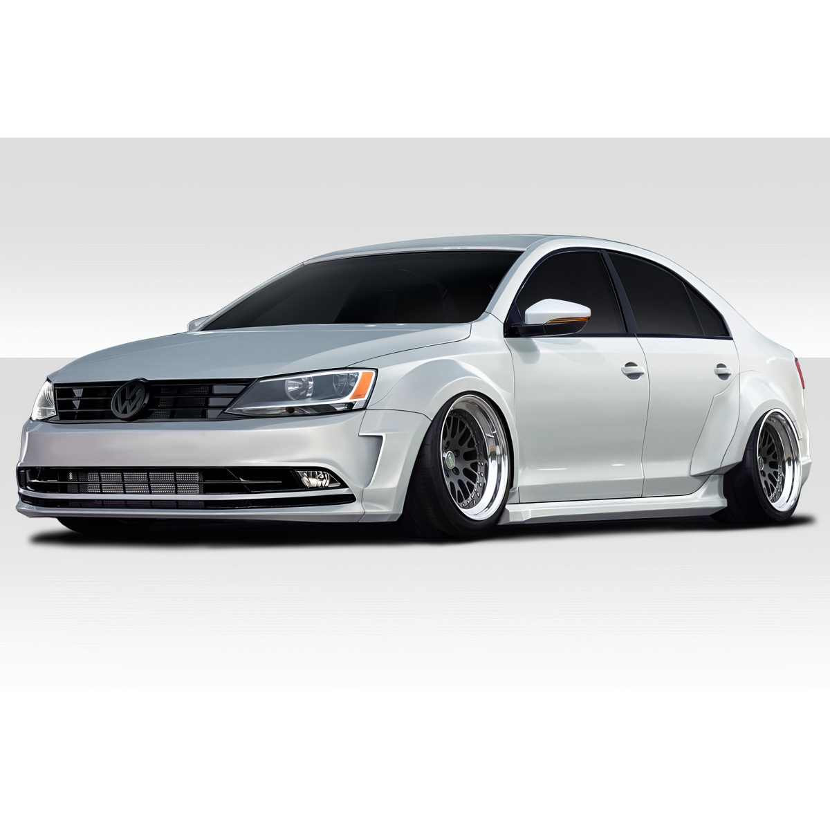 Modify your Volkswagen Jetta 2011 with our Exterior/Complete Body Kits - Image shows a low angle side view of the vehicle