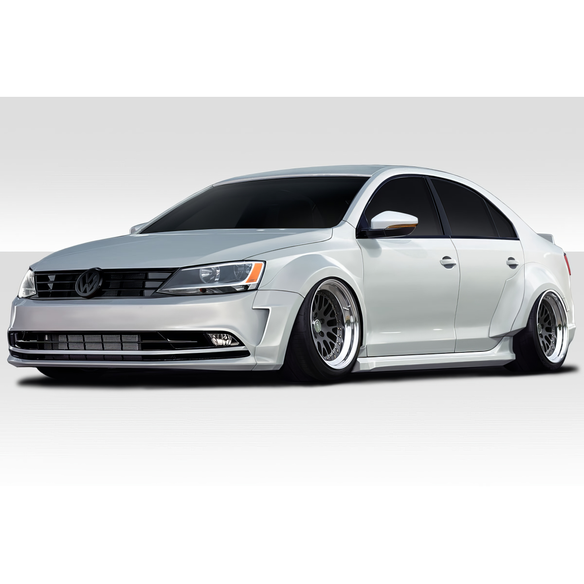 Modify your Volkswagen Jetta 2011 with our Exterior/Complete Body Kits - Low side angle view of modified car.